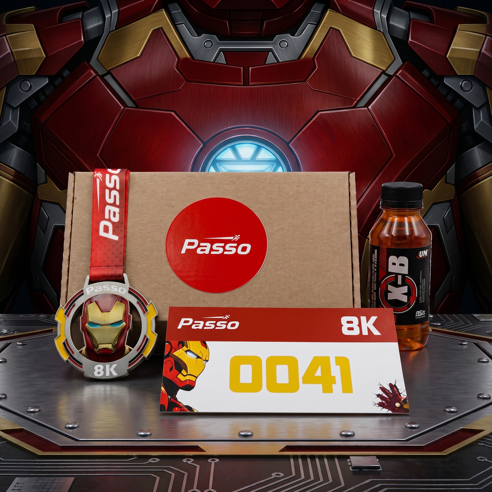 Kit Ironman 8K Passo Runners desempacado